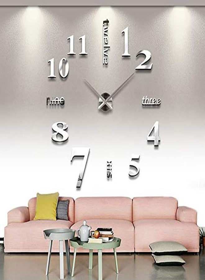 Shopper52 DIY Wall Clock 3D Sticker Home Office Decor 3D Wall Clock (Covering Area : 60cm * 60cm) - T4215S-N - Image 1
